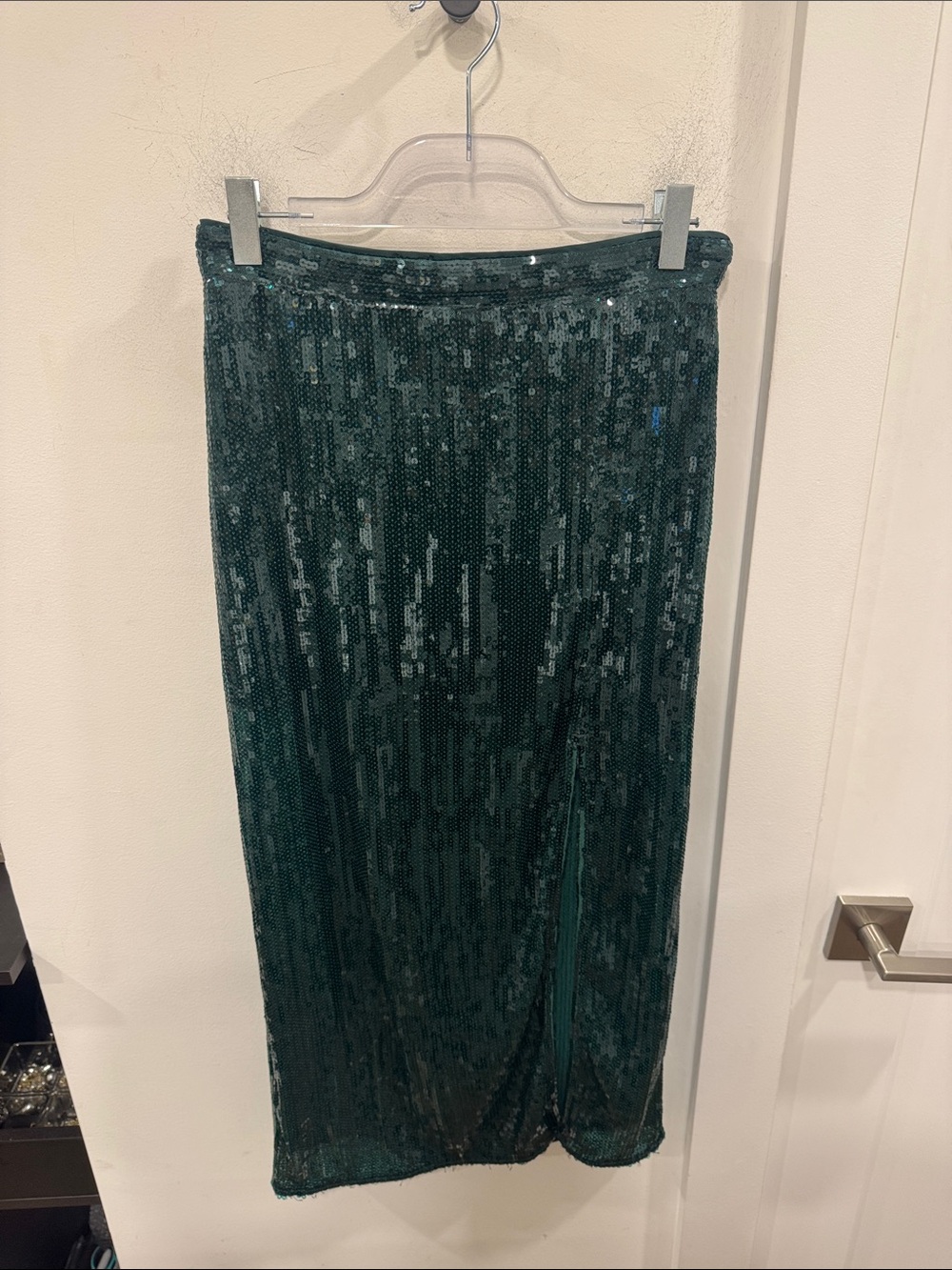H&M Emerald Sequin Maxi Skirt